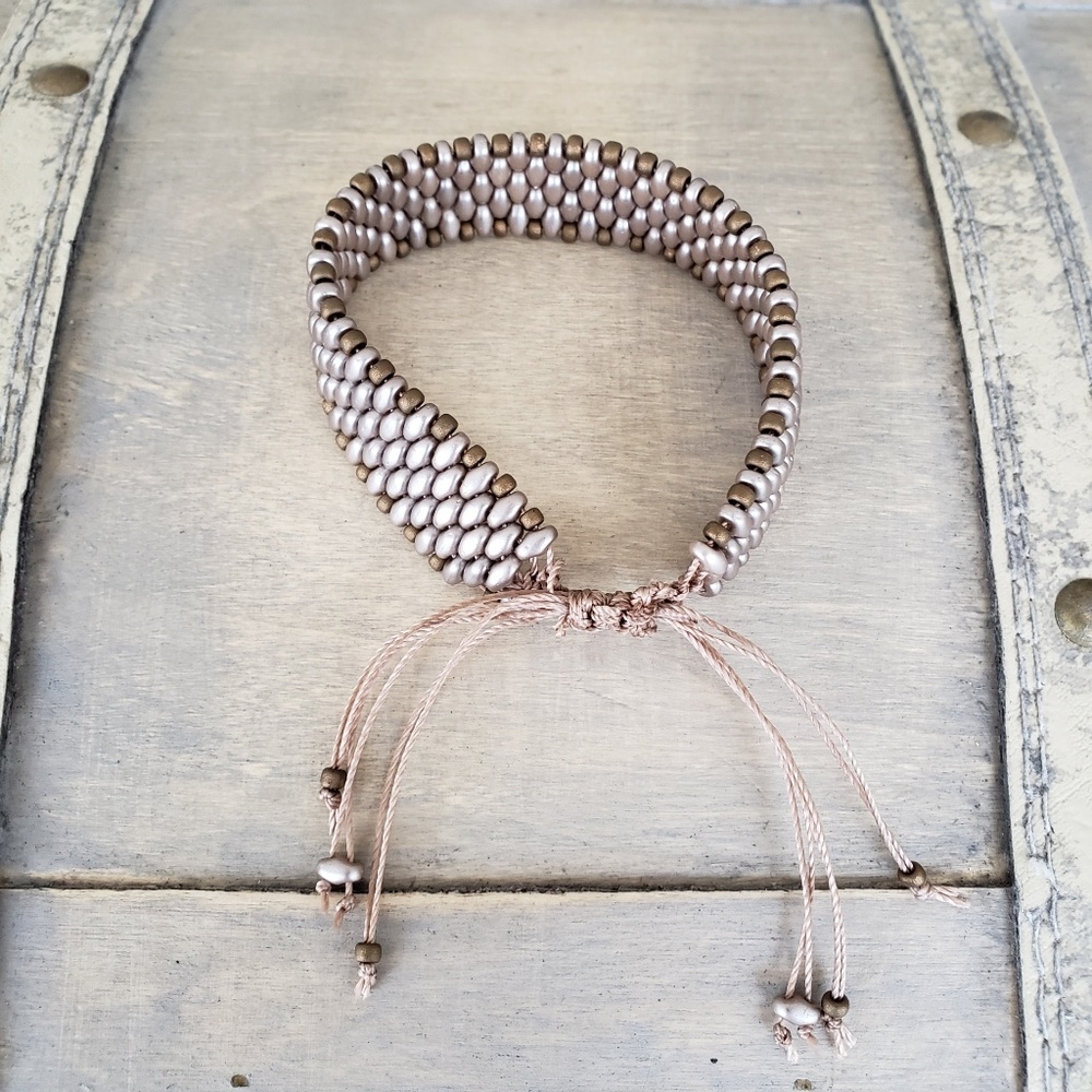 Hand woven beaded bracelet